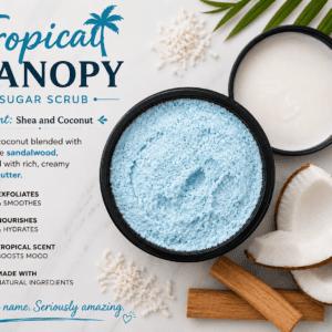 Tropical Canopy whipped sugar scrub soap with coconut and sandalwood